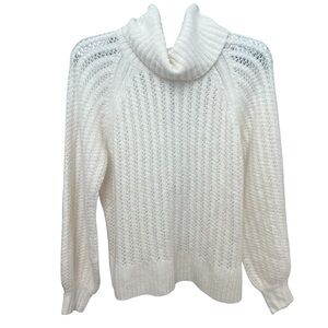 Farmers Market Women's Cream Turtleneck Sweater Size Large